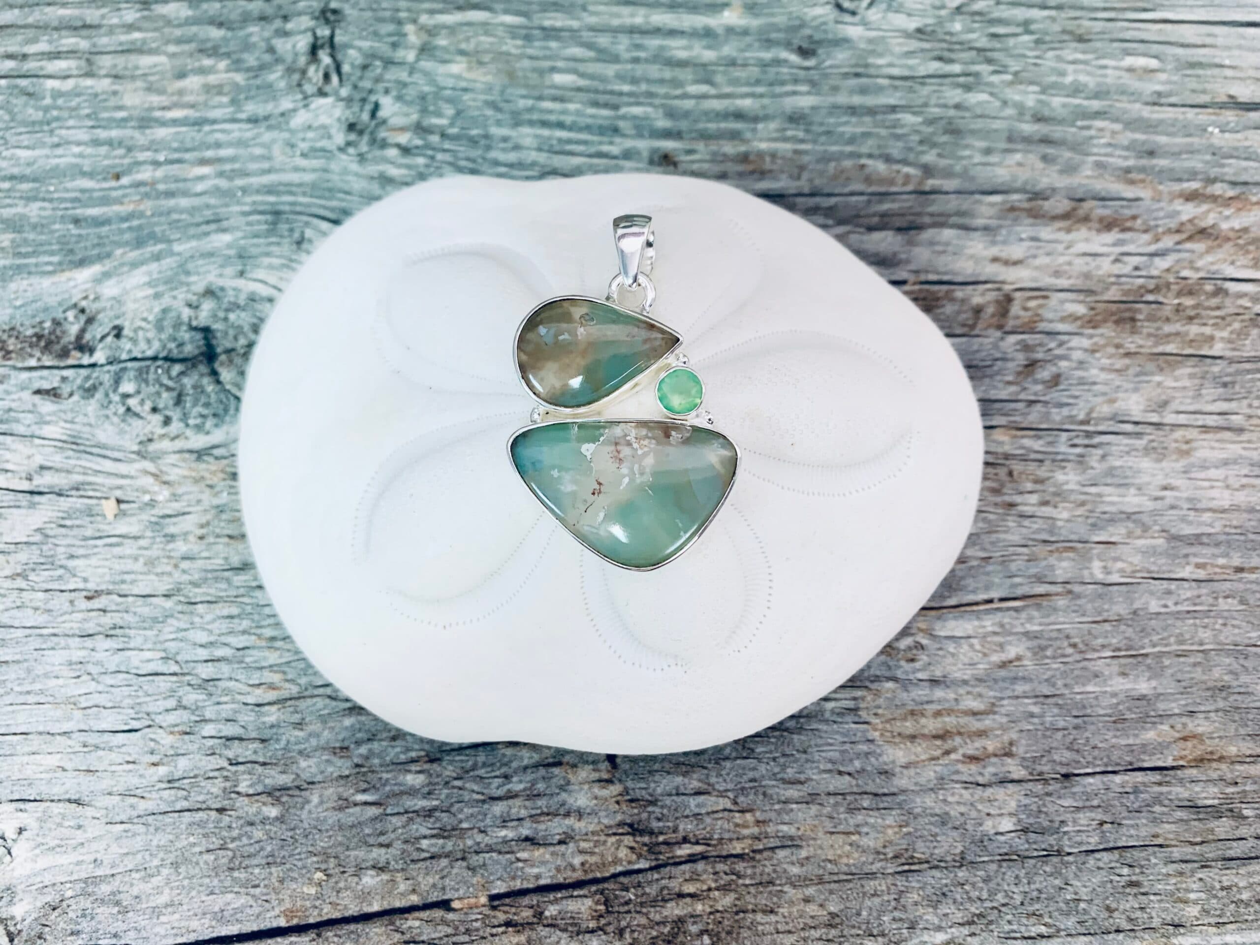 Aquaprase Oasis Pendant with Peridot Cab